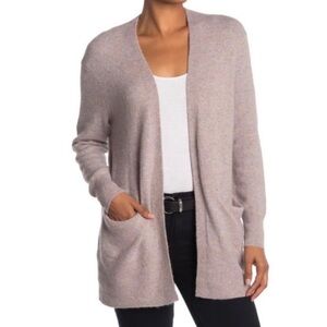 Madewell Cozy Walker Merino Wool Blend Heathered Boysenberry Cardigan Sweater